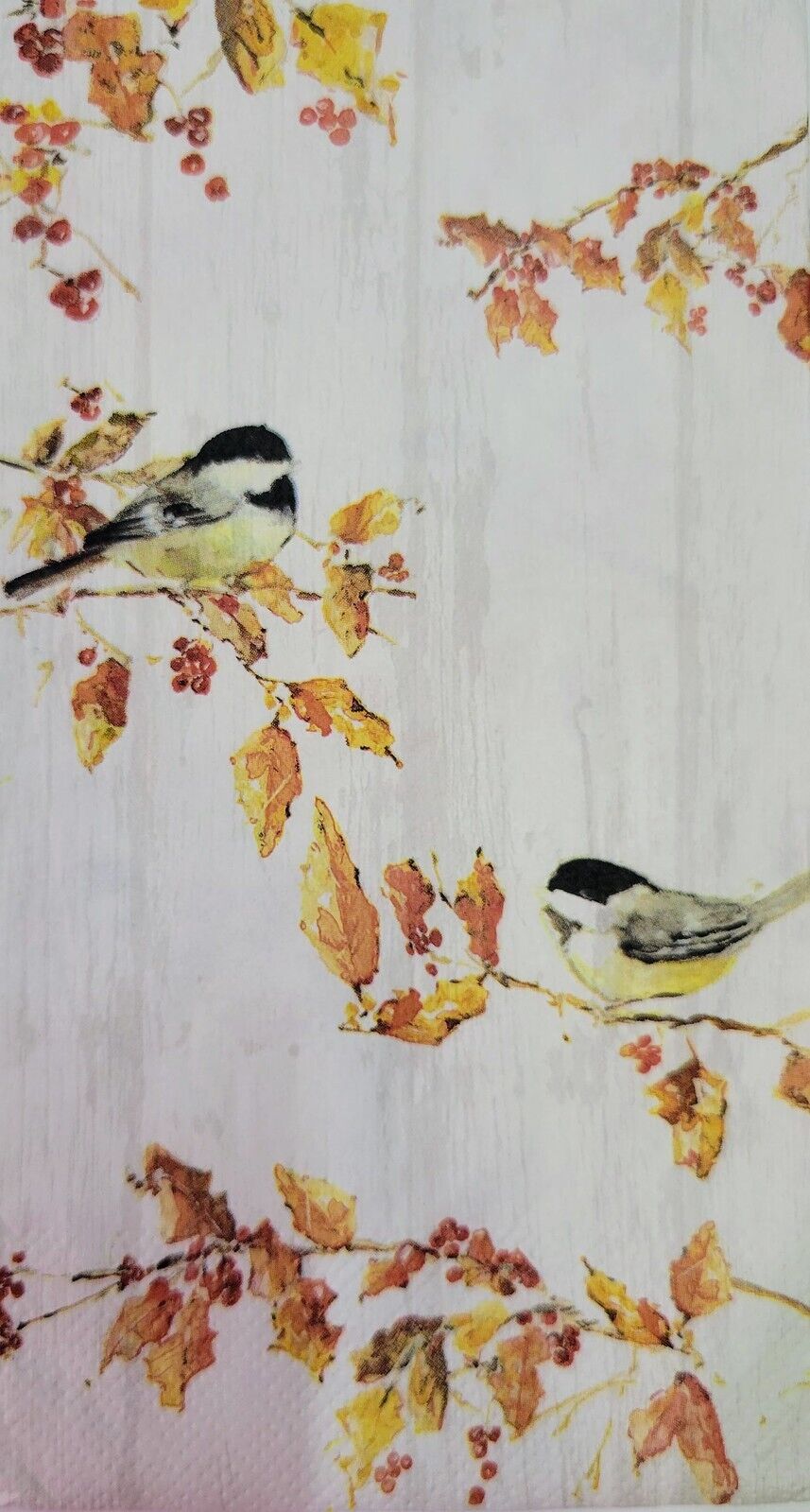 TWO Individual Paper Guest Decoupage Napkins - 2195 Fall Birch Birds