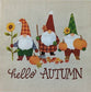 TWO Individual Paper Cocktail Decoupage Napkins - 1666 Hello Autumn Gnomes