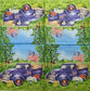 TWO Individual Paper Cocktail Decoupage Napkins - 1996 Blue Patriotic Truck