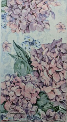 TWO Individual Paper Guest Decoupage Napkins - Heavenly Hydrangeas Pink 1184