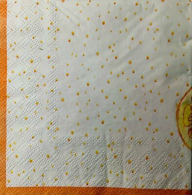 TWO Individual Paper Cocktail Decoupage Napkins - 1532 Summer Orange Delight