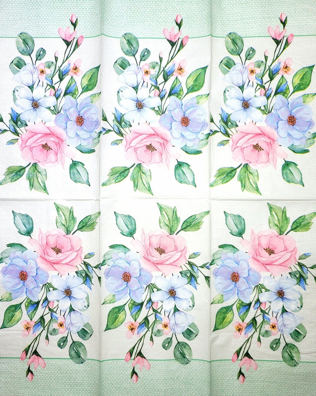 TWO Individual Paper Guest Decoupage Napkins - 2361 Abigail Flowers