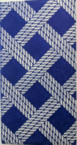 TWO Individual Paper Guest Decoupage Napkins - Blue Sailors Rope 1314