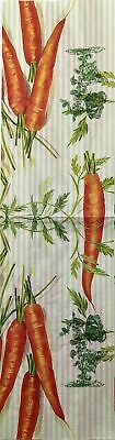 TWO Individual Paper Guest Decoupage Napkins - 1868 Carrot Harvest