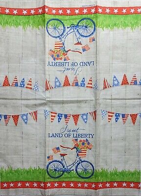 TWO Individual Paper Guest Decoupage Napkins -2011 Sweet Land of Liberty Bicycle