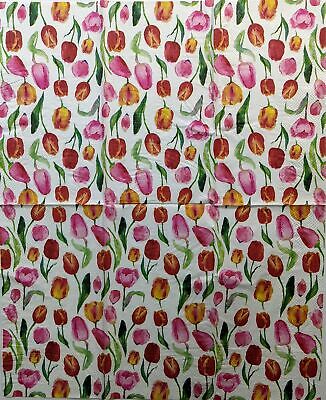 TWO Individual Paper Guest Decoupage Napkins - 1464 Springtime Tulips