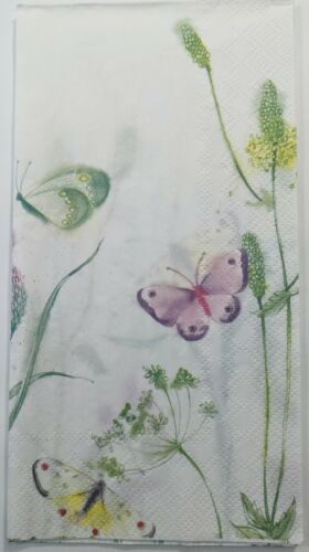 TWO Individual Paper Guest Decoupage Napkins - Colorful Butterflies Spring 1176