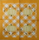 TWO Individual Paper Cocktail Decoupage Napkins- 1563 Orange Check White Pumpkin