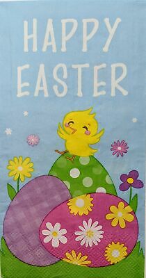 TWO Individual Paper Guest Decoupage Napkins - 1872 Happy Easter Chick & Eggs