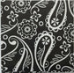 TWO Individual Paper Cocktail Decoupage Napkins- Black White Paisley 1137