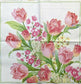 TWO Individual Paper Lunch Decoupage Napkins - Contessa White & Pink Floral 1166