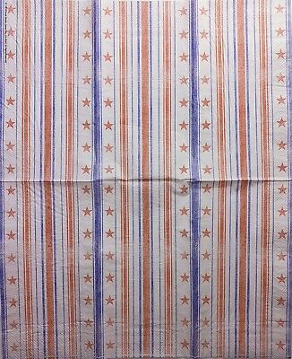 TWO Individual Paper Guest Decoupage Napkins - 2012 Patriotic Faded Glory