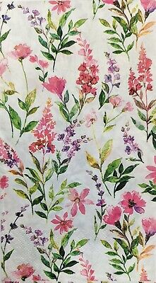 TWO Individual Paper Guest Decoupage Napkins - 1932 Soft Spring Flowers