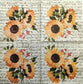 TWO Individual Paper Cocktail Decoupage Napkins - 1787 Golden Floral Script