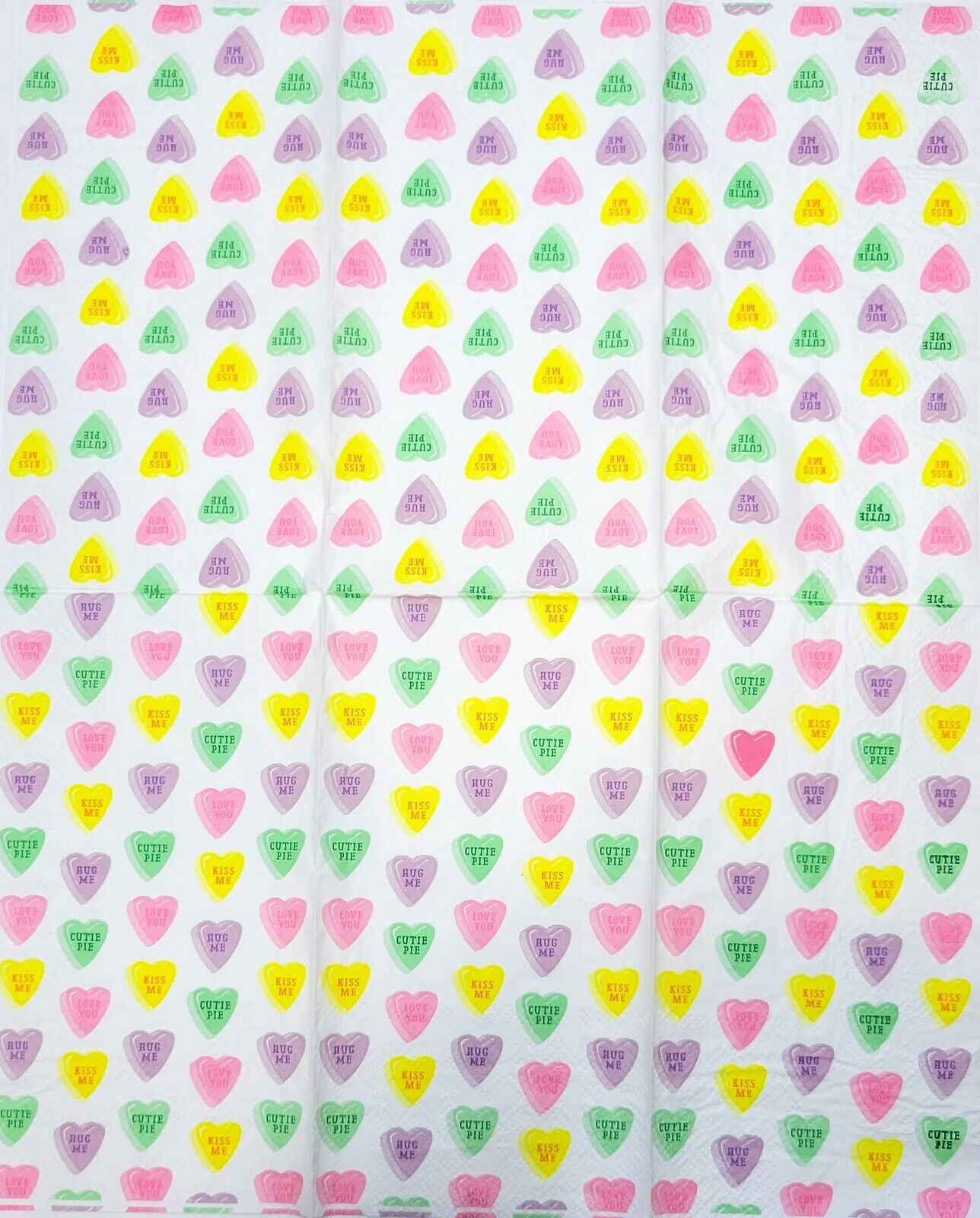 TWO Individual Paper Guest Decoupage Napkins - 2291 Candy Hearts