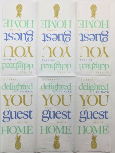 TWO Individual Paper Guest Decoupage Napkins- Delighted Guest Pineapple 1090