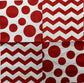 TWO Individual Paper Cocktail Decoupage Napkins- Red Polka Dot Chevron 1159