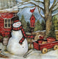 TWO Individual Paper Cocktail Decoupage Napkins - 1674 Christmas Snowman