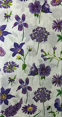 TWO Individual Paper Guest Decoupage Napkins - 1515 Clea's Purple Garden