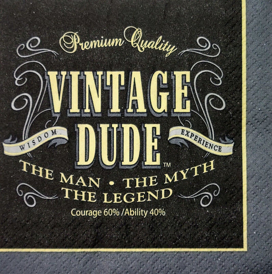 2 Individual Paper Cocktail Decoupage Napkins-2063 Vintage Dude Man Myth Legend