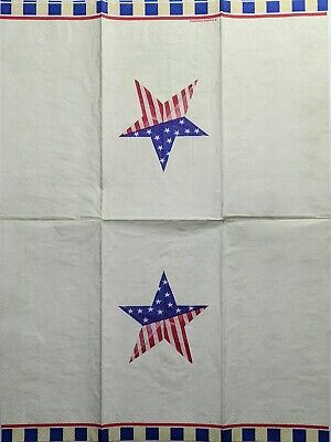 TWO Individual Paper Guest Decoupage Napkins - 2018 4th of July Star