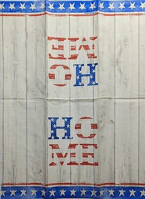 TWO Individual Paper Guest Decoupage Napkins - 2013 Patriotic Home on Wood