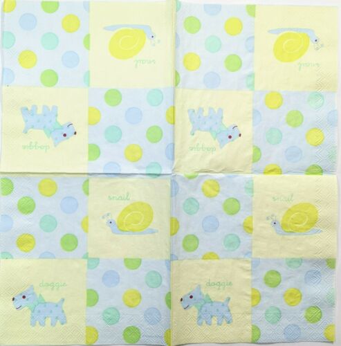 TWO Individual Paper Lunch Decoupage Napkins - Precious Wonders Boy 1121