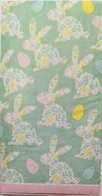 TWO Individual Paper Guest Decoupage Napkins - 1831 Pastel Easter Bunny