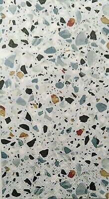 TWO Individual Paper Guest Decoupage Napkins - 1835 Speckled Stone