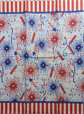 TWO Individual Paper Guest Decoupage Napkins - 2019 Patriotic Fireworks