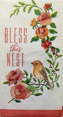 TWO Individual Paper Guest Decoupage Napkins - 1779 Bless This Nest