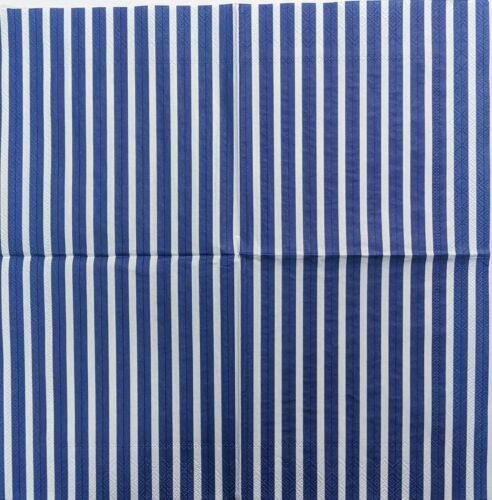 TWO Individual Paper Lunch Decoupage Napkins - Navy Stripes Again 1207