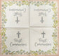 TWO Individual Paper Cocktail Decoupage Napkins - 1918 My First Communion Pink