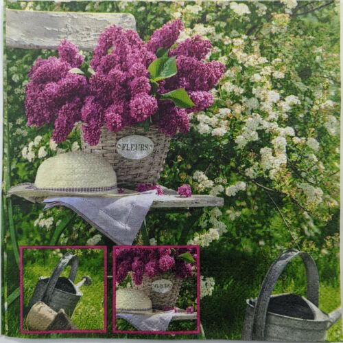 TWO Individual Paper Lunch Decoupage Napkins - Printanier Garden In Bloom 1194