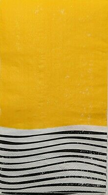 TWO Individual Paper Guest Decoupage Napkins - 1783 Abstract Yellow Waves