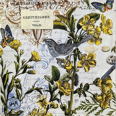 TWO Individual Paper Lunch Decoupage Napkins - 1727 Nature's Nest