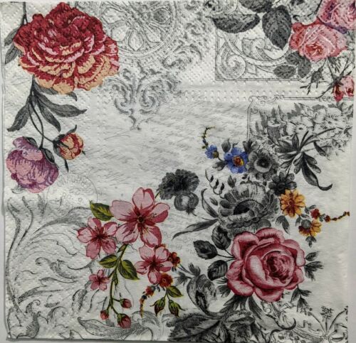 TWO Individual Paper Lunch Decoupage Napkins - Royal Rose 1202