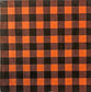 TWO Individual Paper Cocktail Decoupage Napkins- 1593 Orange Black Buffalo Check