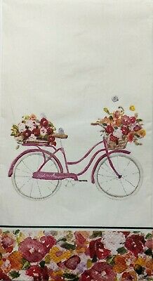 TWO Individual Paper Guest Decoupage Napkins - 1780 Spring Bicycle