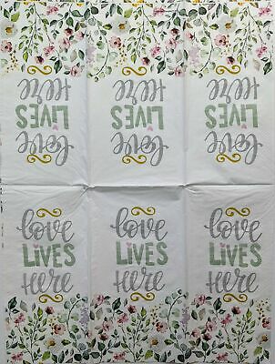 TWO Individual Paper Guest Decoupage Napkins - 1500 Love Lives Here