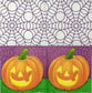 TWO Individual Paper Cocktail Decoupage Napkins - 1668 Webbed Jack-O-Lantern