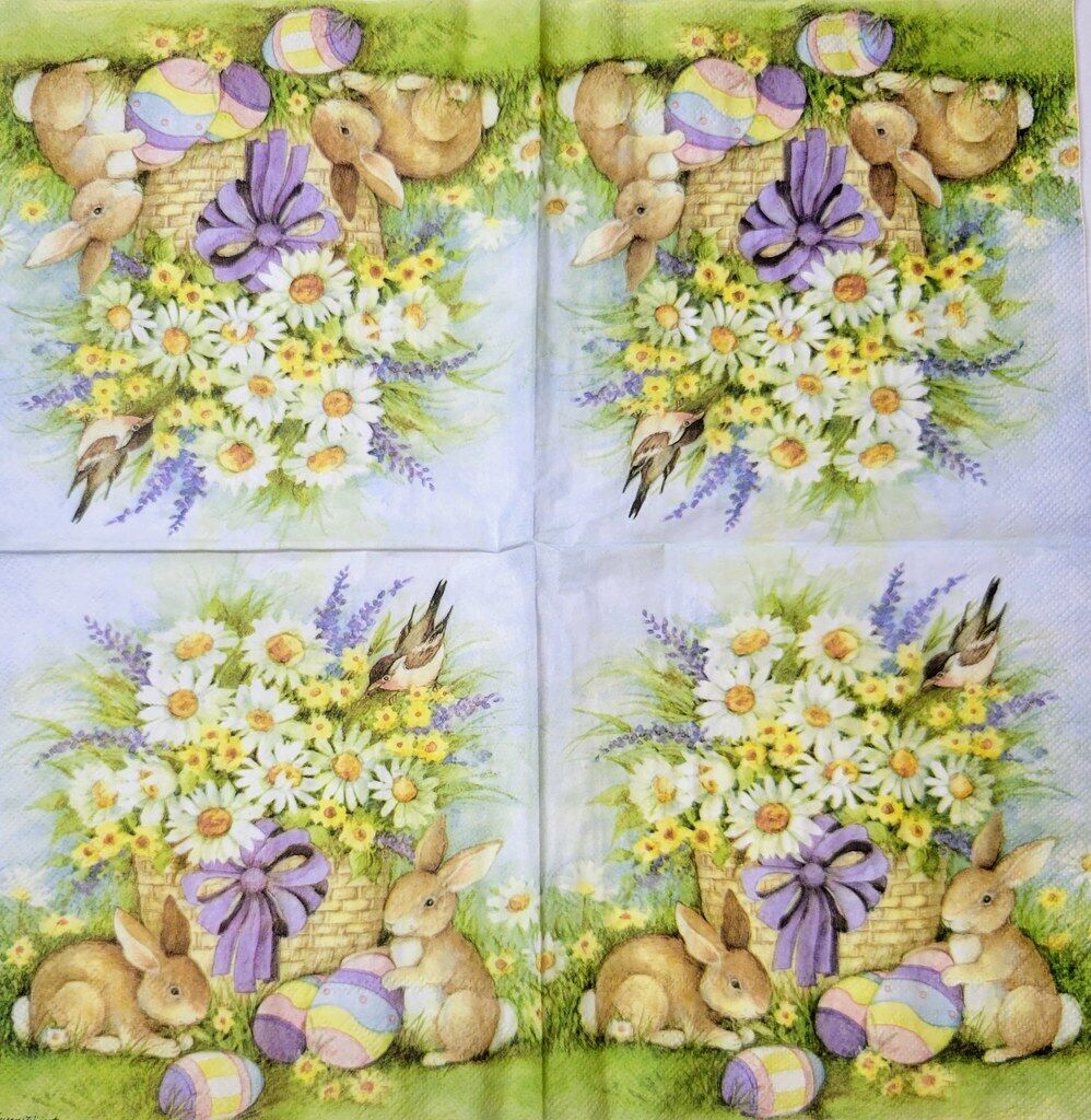 TWO Individual Paper Lunch Decoupage Napkins - 2340 Easter Splendor