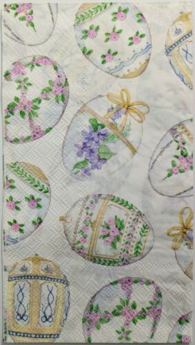 TWO Individual Paper Guest Decoupage Napkins- Decorated Easter Eggs Too 1259