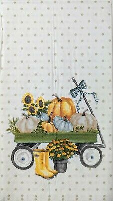 TWO Individual Paper Guest Decoupage Napkins - 1660 Fall Wagon with Boots