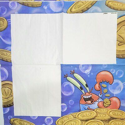 TWO Individual Paper Lunch Decoupage Napkins - 2055 Spongebob Mr Krabs