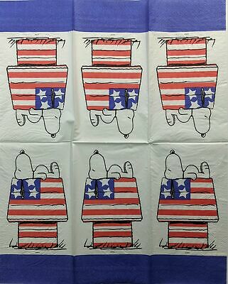 TWO Individual Paper Guest Decoupage Napkins - 1440 Patriotic Snoopy Doghouse