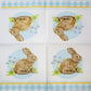 TWO Individual Paper Lunch Decoupage Napkins - 2338 Checkered Spring Bunny