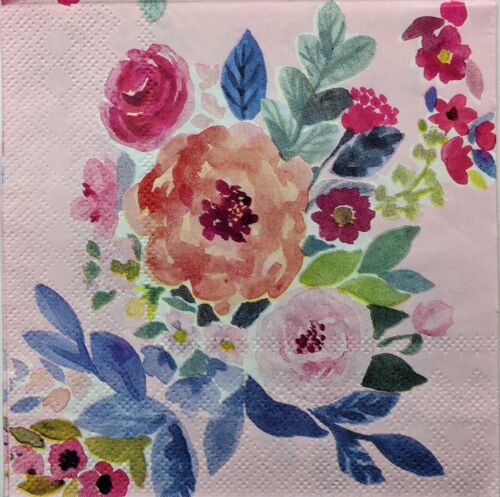 TWO Individual Paper Cocktail Decoupage Napkins- Springtime Floral Splendor 1249