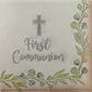 TWO Individual Paper Cocktail Decoupage Napkins - 1918 My First Communion Pink