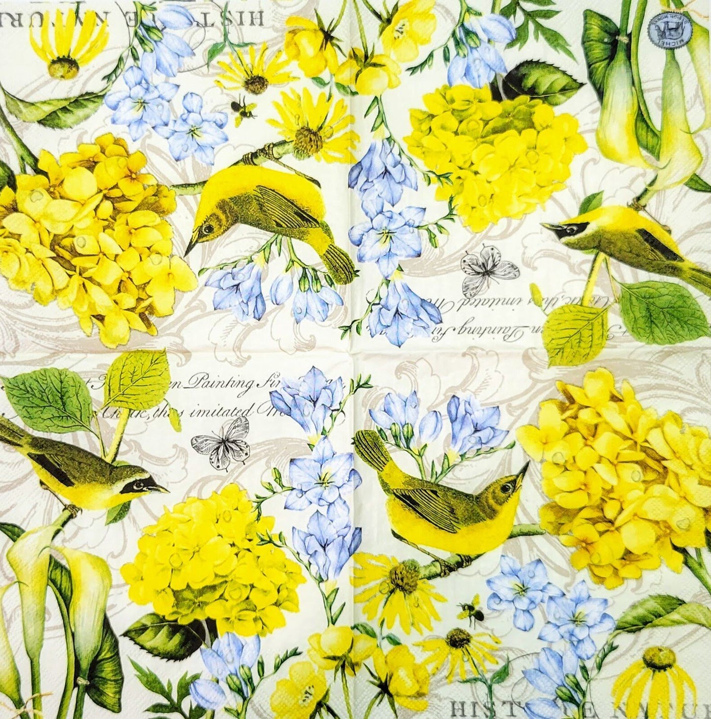 2 Individual Paper Cocktail Decoupage Napkins - 2066 Summer Tranquility
